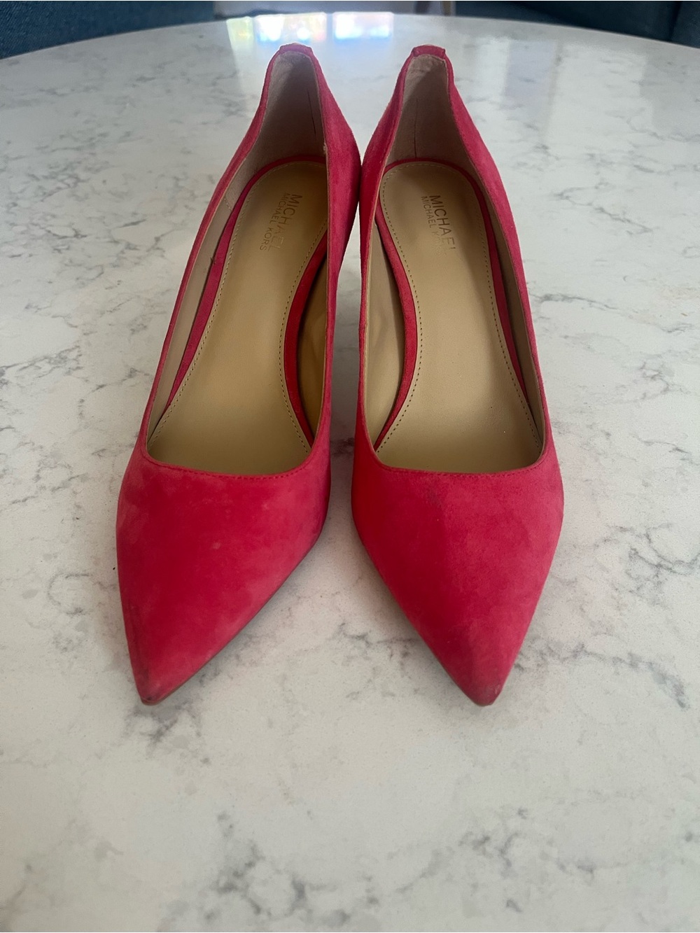 Michael Kors Hot Pink Suede Pointed-Toe Pumps